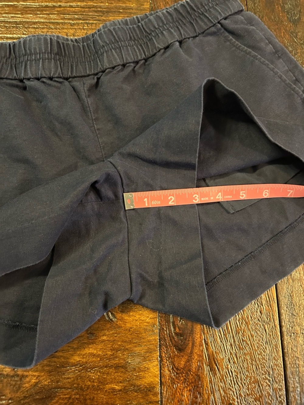 J Crew Women's Navy Casual Elastic-Waist Linen Blend Shorts - Picture 8 of 9